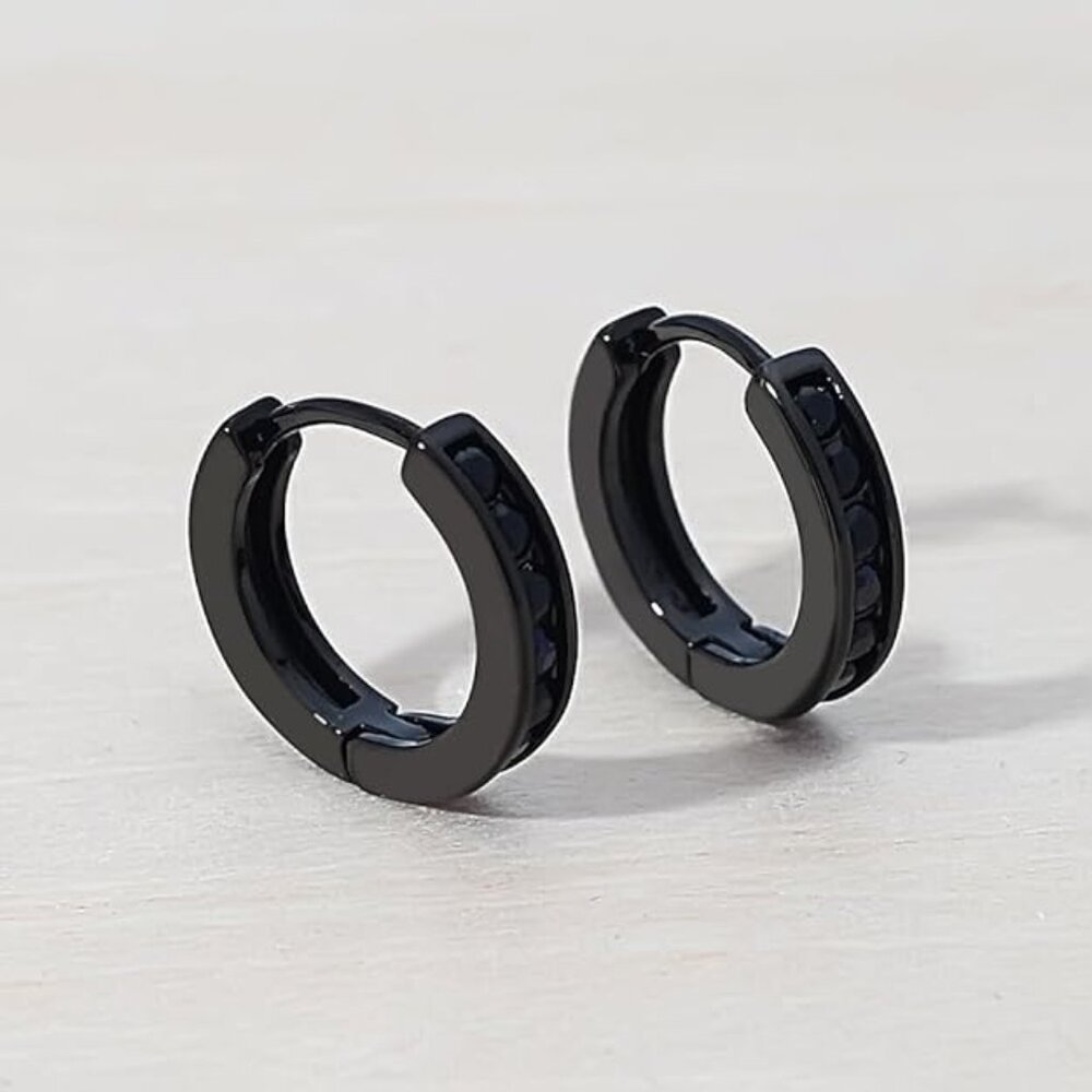 Hypoallergenic Huggie Hoop Earrings for Men Stainless Steel for Sensitive Ears